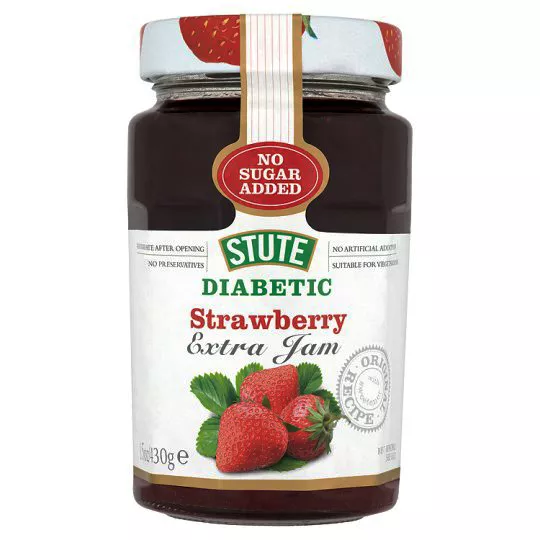 Stute Diabetic Strawberry Extra Jam 430g, No Sugar Added, No Preservatives