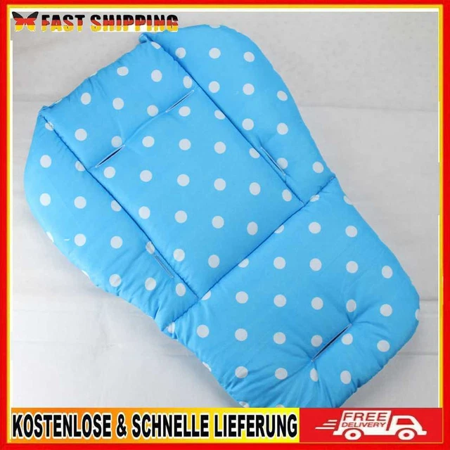 Bebé Niño Caminante Asiento Cochecito Cojín Alfombra Algodón White Dot Azul
