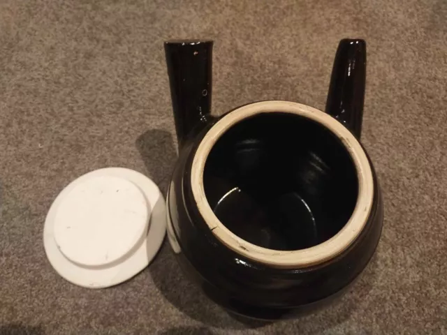 Antique Japanese Black Earth Yokode Kyusu Side Handled Teapot