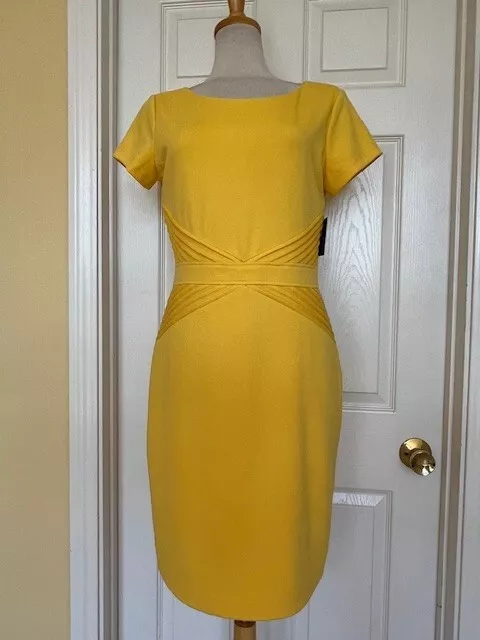 ELLEN TRACY yellow sheath dress size 8 Easter dress