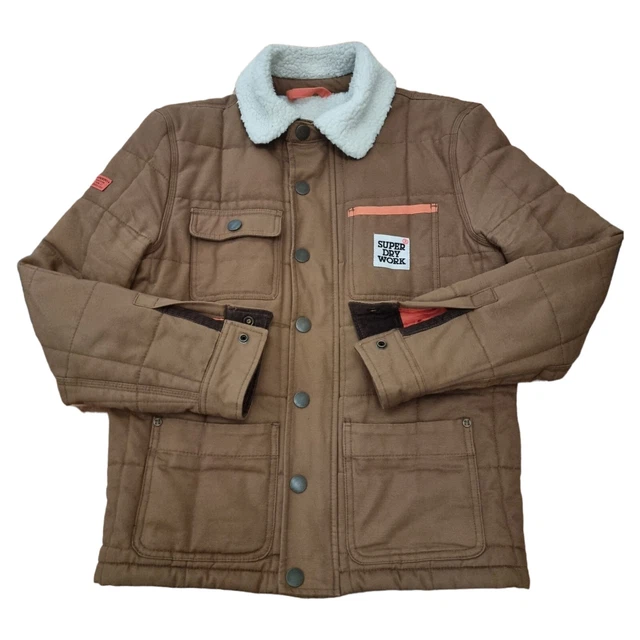 SUPERDRY Trucker Double Duck Highwayman Style Sherpa Wool Jacket Mens Medium