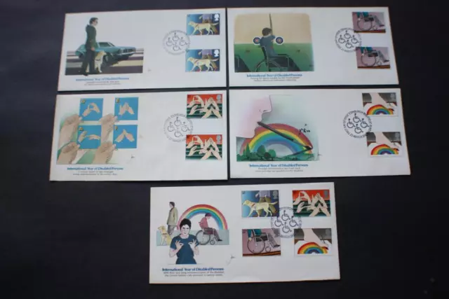 Set Year Of Disabled Persons Great Britain Gb Uk Fleetwood First Day Cover Fdc
