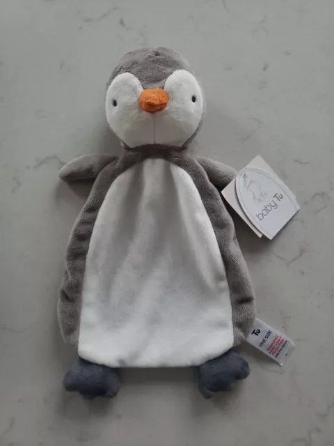 NEW TU Penguin Grey Baby Comforter Blankie Doudou Soft Toy BNWT