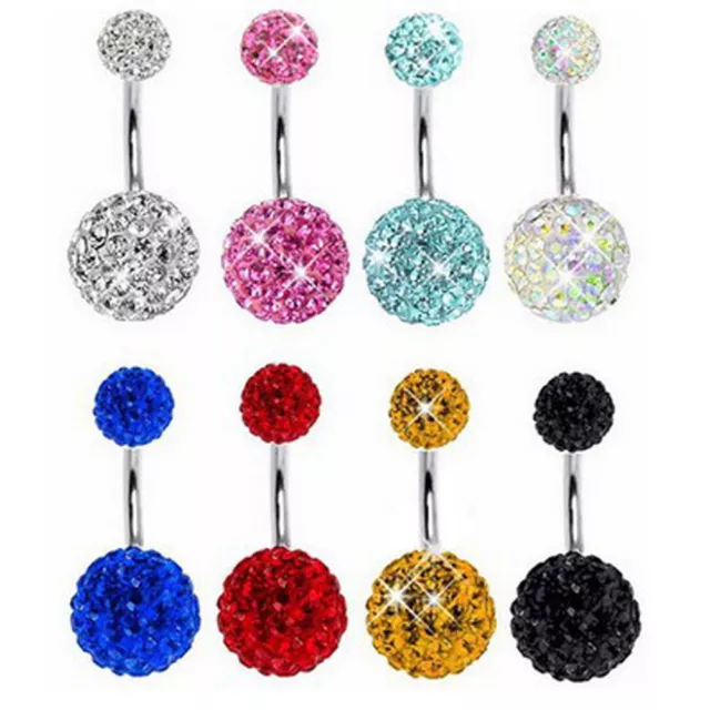 Crystal Belly Button Rings Navel Ring Zircon Drop Dangle Body Belly Piercing ^