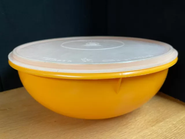 Vintage Tupperware Large FIX-N-MIX #274-1 Orange Mixing Bowl w/Lid - 12"