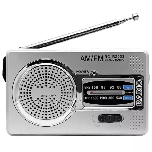 Radio Portatil BC-R2033 Doble Banda AM/FM para Viaje Paseo Excursion Acampada