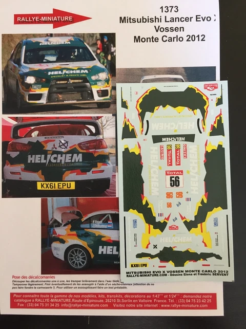 Décalcomanies (decals) Ford Escort Cosworth Rallye Monte-Carlo 1995 - Échelles 1:32, 1:43, 1:24, 1:18