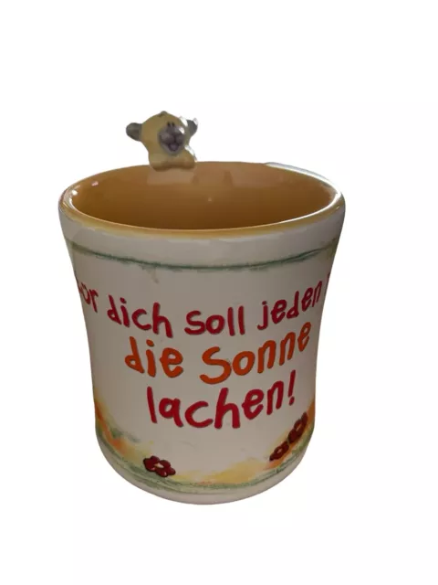 3D Pimboli Tasse Becher mit Figur am Rand Vintage Rare Kult Depesche Diddl