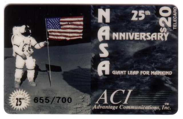 $20. NASA Moon Landing 25th Anniversary 'A Giant Leap For Mankind' Phone Card