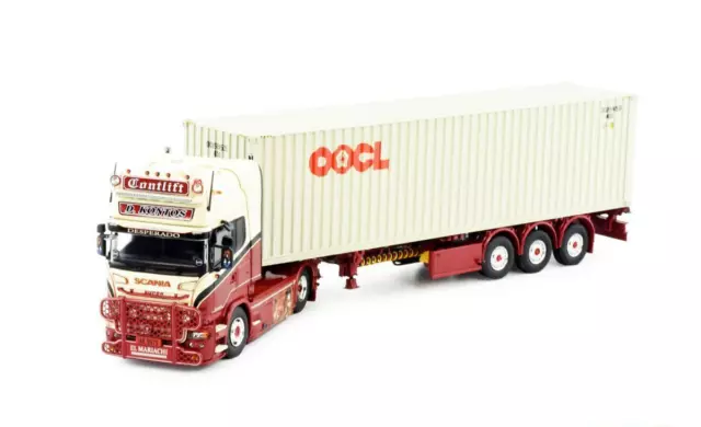 Tekno Contlift Scania R-Serie Topline 4x2 40ft Container Semi 1/50 Scale Diecast