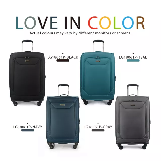 Eaglemate Soft Lightweight Expandable 360 Spinning 3pcs Suitcase Luggage Sets 3