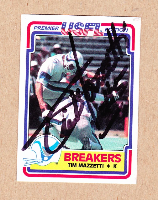 Tim Mazzetti signed 1984 Topps USFL card #78-New Orleans Breakers
