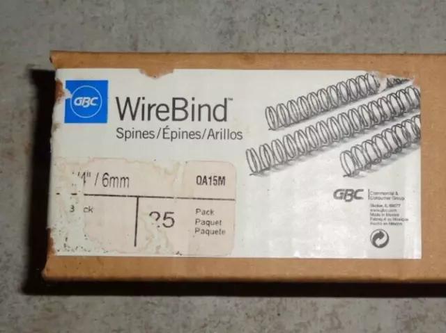 Gbc Wire Bind Spines 1/4 Inch 25 Pack