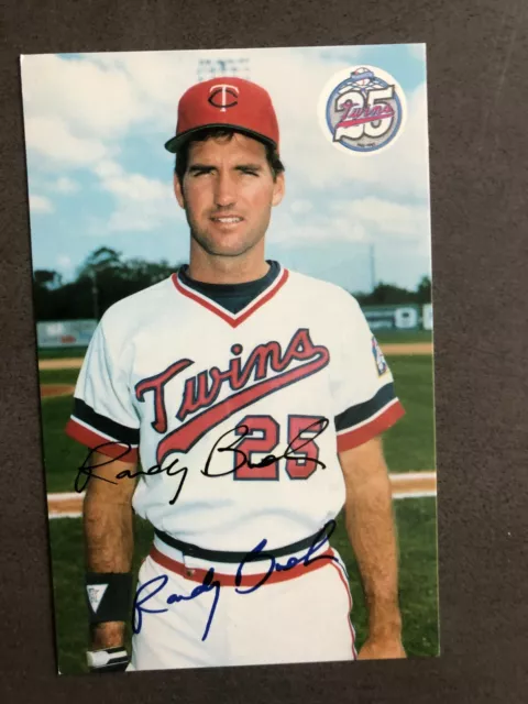 Minnesota Twins RANDY BUSH autographed 1986 Team Issue Postcard