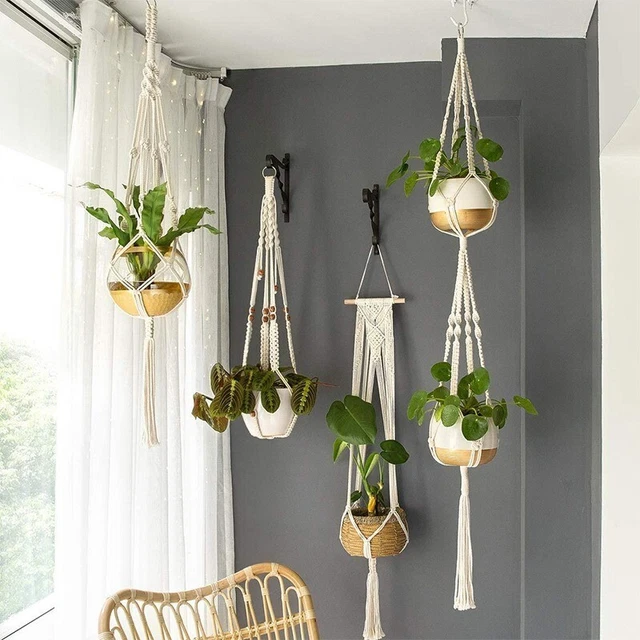 Panier suspendu pour plantes en Macramé fait main Support Pots de fleurs