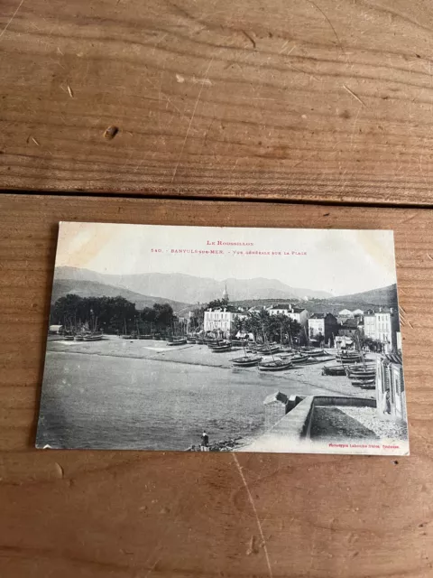 CPA pyrènèes orientales N22 banyuls sur mer vue générale sur la plage