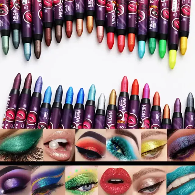 Eyeshadow Makeup Pencil 36 Colors Stick Eyeliner Lipstick waterproof Pen