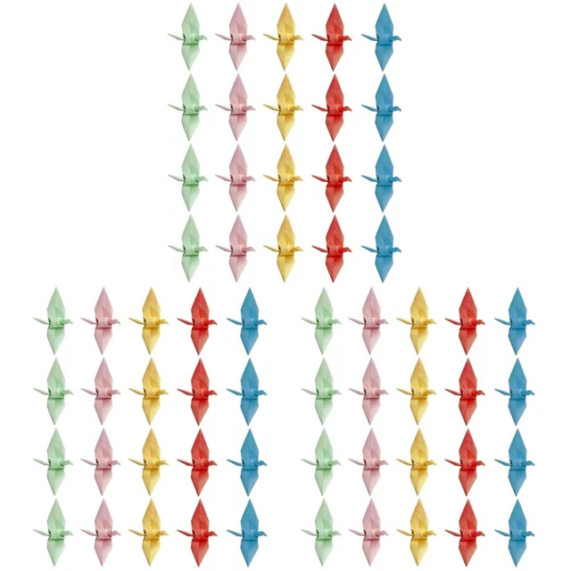 300 Pcs 9cm Handmade Origami Cranes Paper Crane Decorations for Valentine's Day