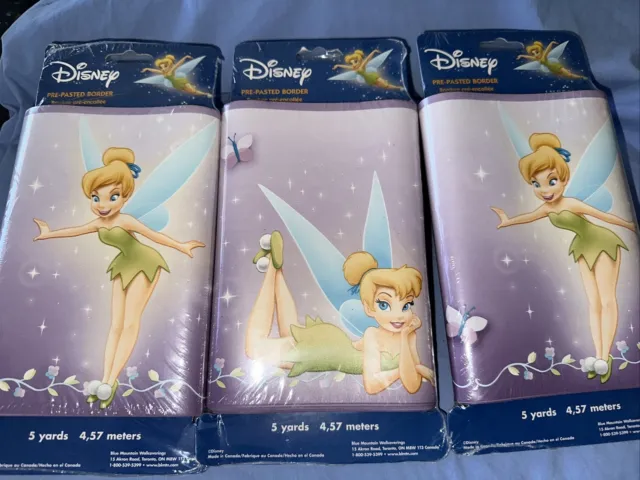 Disney Tinkerbell Wallpaper Border Pre Pasted Lot Of 3