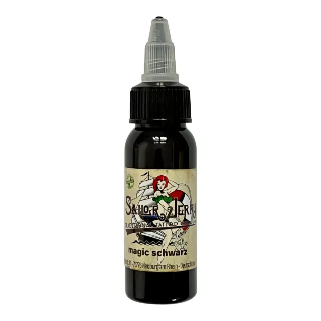 Sailor Jerry Tattoofarbe, Magic Schwarz, 30ml, Tattoo Farbe Tätowierfarbe Ink