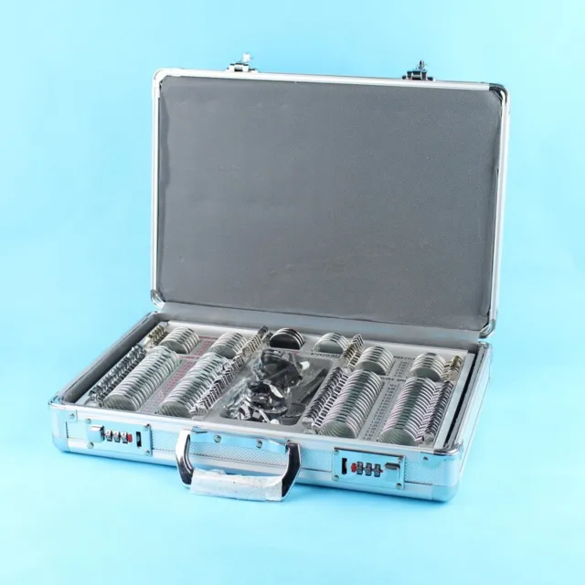 104 Trial Lens Set Ophthalmic Trial Lens Case Metal Rim Aluminum Carry Case
