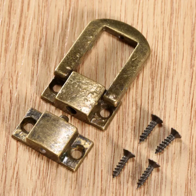 1x Antique Brass Latch Hasp Jewellery Box Case Wood Chest Lock Clasp 20x25mm