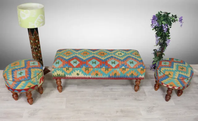 3er Set orientalische kelim Sitzbank Hocker ottomane sofa  couch kilim bench 23A