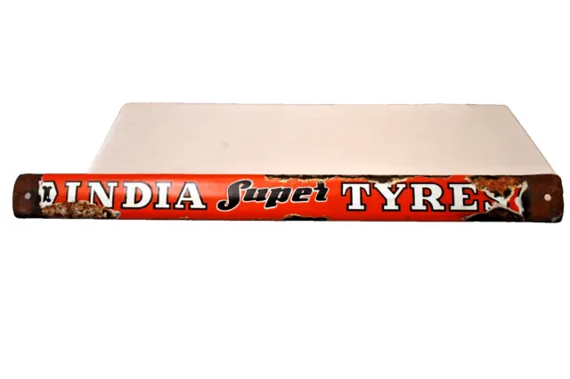 Vintage India Super Tyre Tire Firmare Porcellana Smalto Shop Display Collectibl