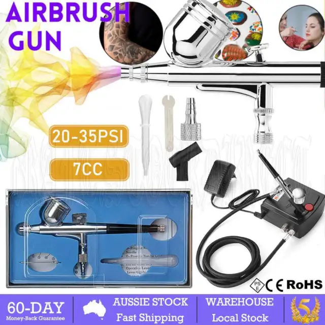 Multi-purpose 0.3mm Airbrush Air Compressor Kit 20-35PSI Airbrush