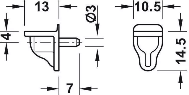 Regal Stützwinkel Glas Plastik Holz Regale Stecker Für 3mm Löcher Menge 30