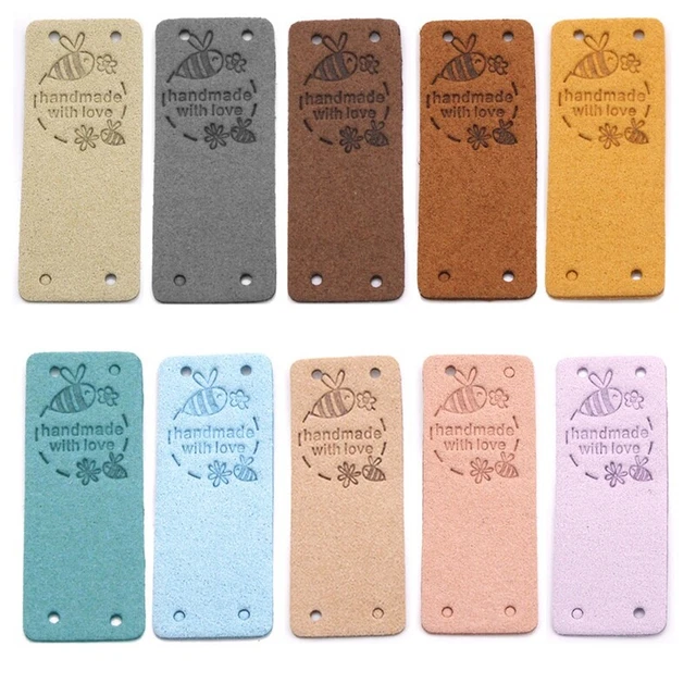 50Pcs Handmade Label Tags for Handmade with Love Tags Leather Tags for Clot F5X3