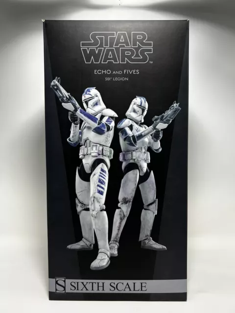 Star Wars Sideshow Sixth Scale ECHO & FIVES 1/6 Scale Clone Troopers NIB 100201