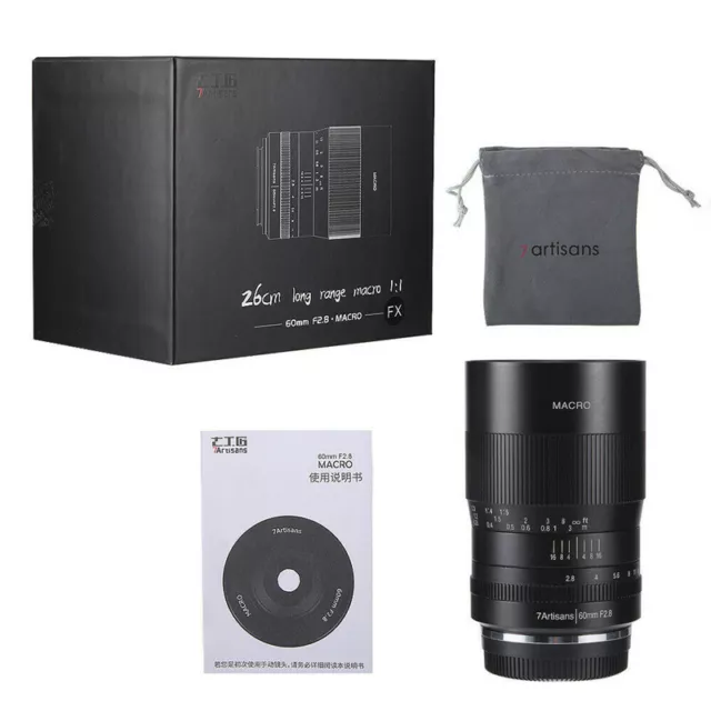 7artisans 60mm f2.8 Macro Portrait Manual Focus Lens For Fuji X X-T30 T4 Camera