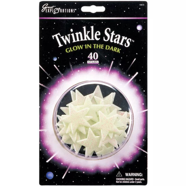 3 Pack Great Explorations Glowing Star Pack-Twinkle Stars 40/Pkg GLOW-19472