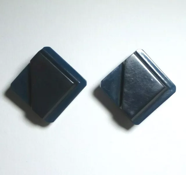 Bouton ancien - Bakélite bleu - 27 mm - XXe - Art Déco blue bakelite Button