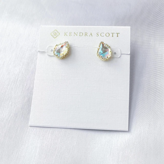 FREE SHIPPING Kendra Scott Tessa Dichroic Glass Gold Stud Earrings