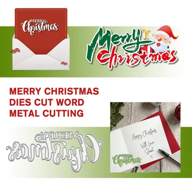 Merry Christmas Metal Cutting Dies Scrapbooking Embossing Paper Craft Card Decor