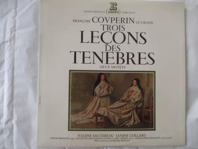 LP 33 T François Couperin Le Grand Trois Leçons des Ténèbres Deux Motets ERATO