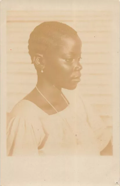 Cpa Afrique Types Africains Carte Photo Profil D'une Femme Noire Ethnique N°8