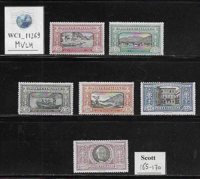 WC1_11269. ITALY. 1923 ALESSANDRO MANZONI set. Scott 165-170. MVLH