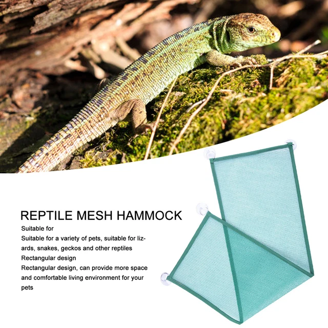 (Green)Breathable Reptile Hammock Strong Suction Cups Reptile Hammock