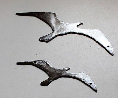 Two Birds Flying Smaller  Metal Wall Art Accents Polished Steel (silver)