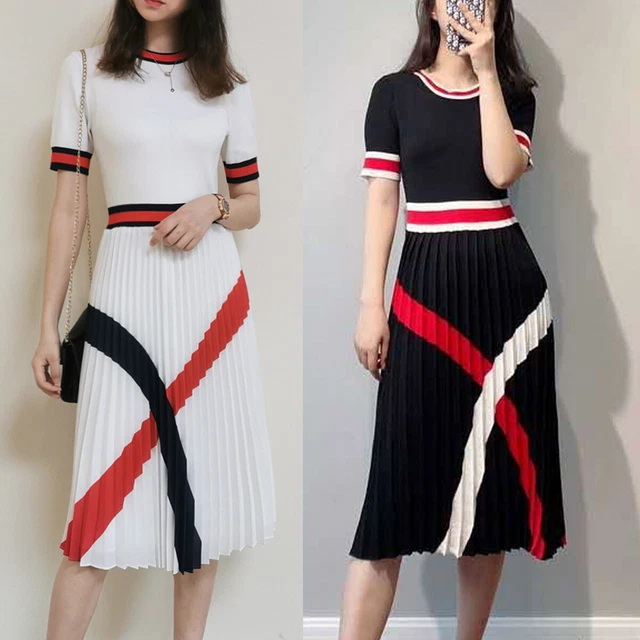 NEW TED BAKER FYNLIE Knitted dress with pleated skirt Ivory 012345 $103.00  - PicClick