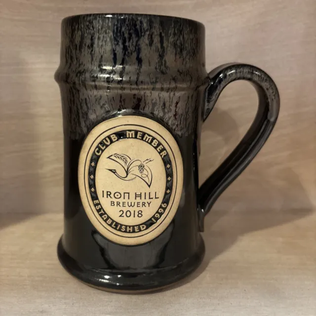 IRON HILL BREWERY 2018 Mug Club Member Stoneware Drip Glaze Beer Stein EUC