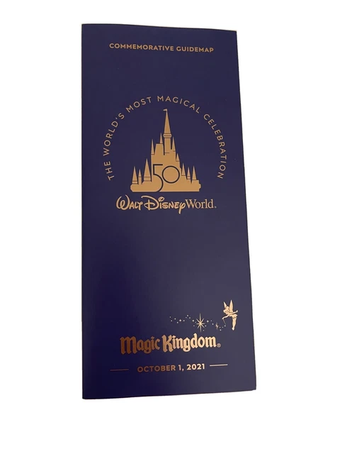 Theme Part Guide Map WALT DISNEY WORLD 50th Anniversary Theme Park Guide Map Magic Kingdom ...