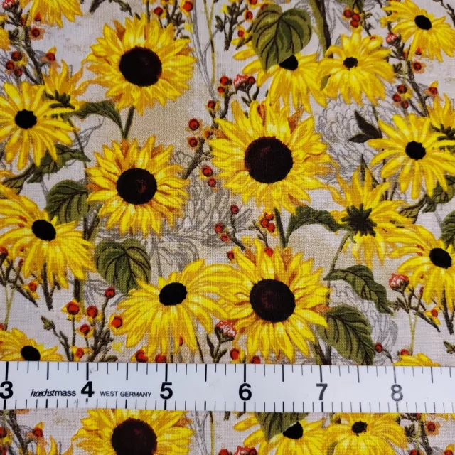 Sunflowers Fabric 100% Cotton FQ HY BTY By the Yard FALL Harvest Sunflower Field