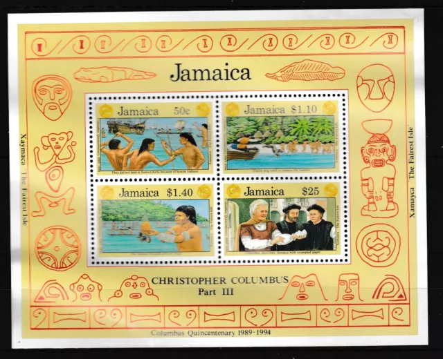 Jamaica - Discovery of America, 500th anniversary - souvenir sheet  1992