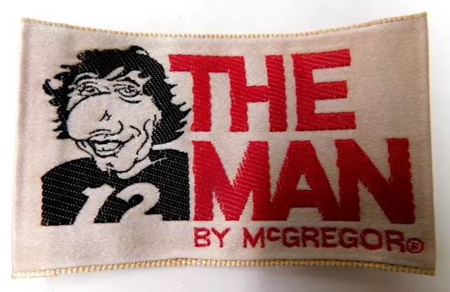 JOE NAMATH JACKET LABEL, "THE MAN" BY McGREGOR, 2"  X 3 1/2" NEVER SEWED IN