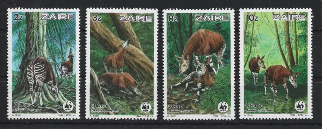 n789 KONGO-Zaire/ WWF 1984-Okapi MiNr 875-78 **