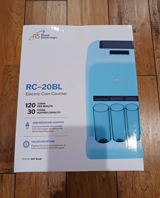 Royal Sovereign “Retro” Electronic Coin Counter/Sorter RC-20BL - Blue
